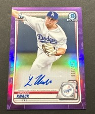 2020 BOWMAN CHROME DRAFT LANDON KNACK PURPLE REFRACTOR AUTO RC #’d 052/250!