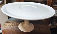 Pretty off white 11 5/8" ceramic cake plate holiday decorative