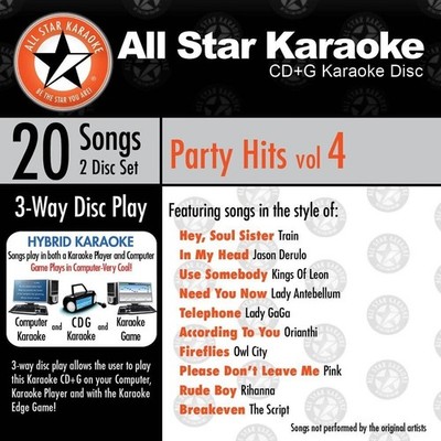 2009 All Star Karaoke - Party Hits Volume 4 - 20 Songs 2 Disc Set - ASK-109 12z