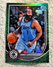 2025-26 Bowman James Harden Green Reptilian Refractor Variation #d/99 SSP