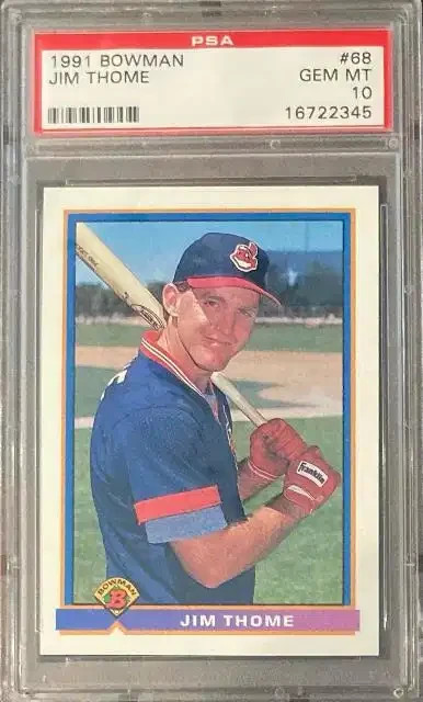 1991 Bowman Jim Thome #68 PSA 10 Gem Mint Indians RC Rookie HOF