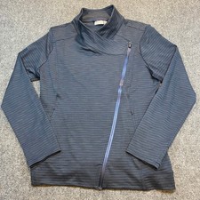 Athleta Blue Blissout Asymmetric Zip Knit Jacket Womens XL Stretch