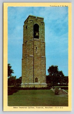 Frederick MD Baker Memorial Carillon Tower Dextone Postcard