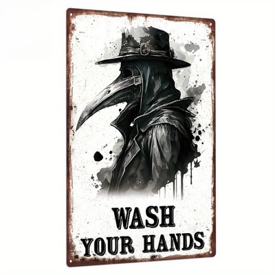 Vintage Tin Metal Signs Home Décor, Wash Your Hands,Wall Art Decor for Home Toil
