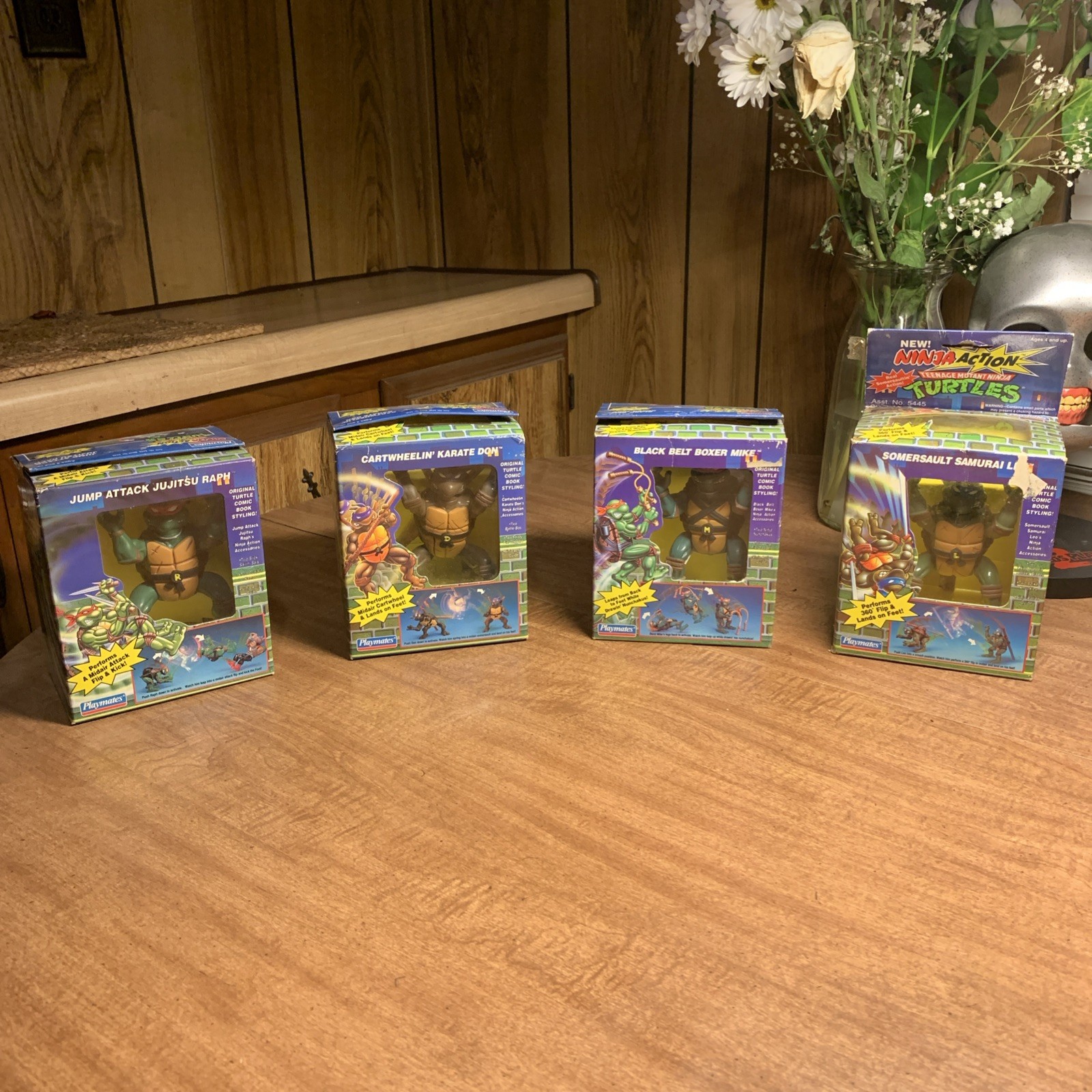 Playmates Teenage Mutant Ninja Action Turtles 1993 set of fo