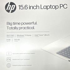 HP 15.6in FHD Laptop PC Intel Core Ultra 5 8GB 512GB Win 11 Home Webcam