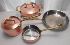 Juego de 6 piezas de sartén de chef vintage Cop*R*Chef Cop R mango de latón cobre BONITO