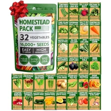 Diverse HEIRLOOM Seed Collection - 32 Varieties for Sustainable Home Gardening
