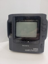 Vintage Sony Mega Watchman FD-525 4.5" Black & White TV AM/FM Radio Tuner Tested
