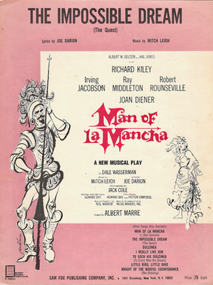 Man Of La Mancha I Don Quixote Sheet Music Mitch Leigh Joe Darion Musical 1965