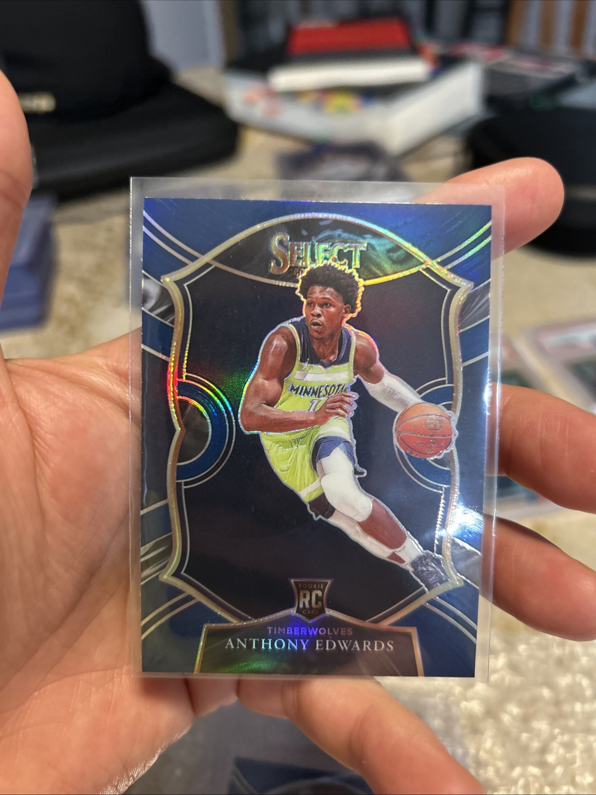 Anthony Edwards 2020-21 Panini Select Blue Prizm Concourse No. 61 RC SP