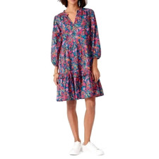 J Crew Dress Womens Medium Ciara Liberty Fabrics Cotton Floral Tiered Popover