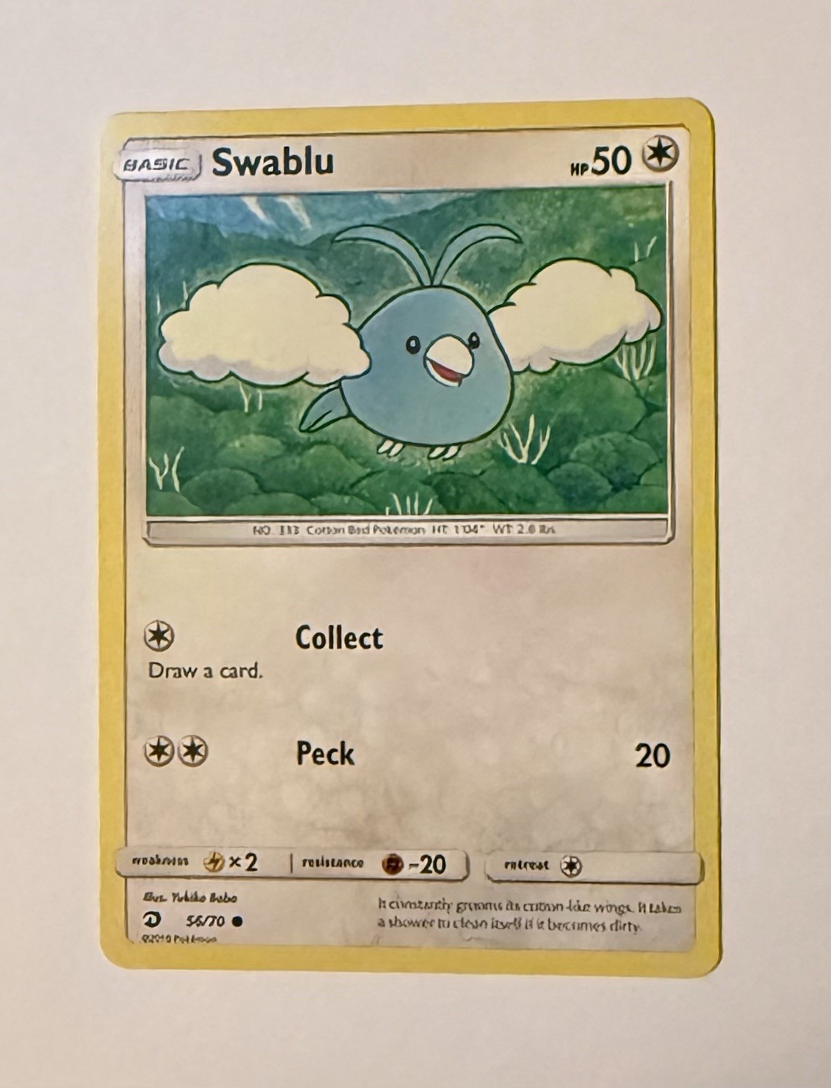 Swablu 56/70 Common Dragon Majesty Lightly Played Pokemon Card TCG Single