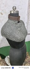 Medieval Chainmail 9mm Flat Riveted Chainmail Nack Gorgat With Browen Leather...