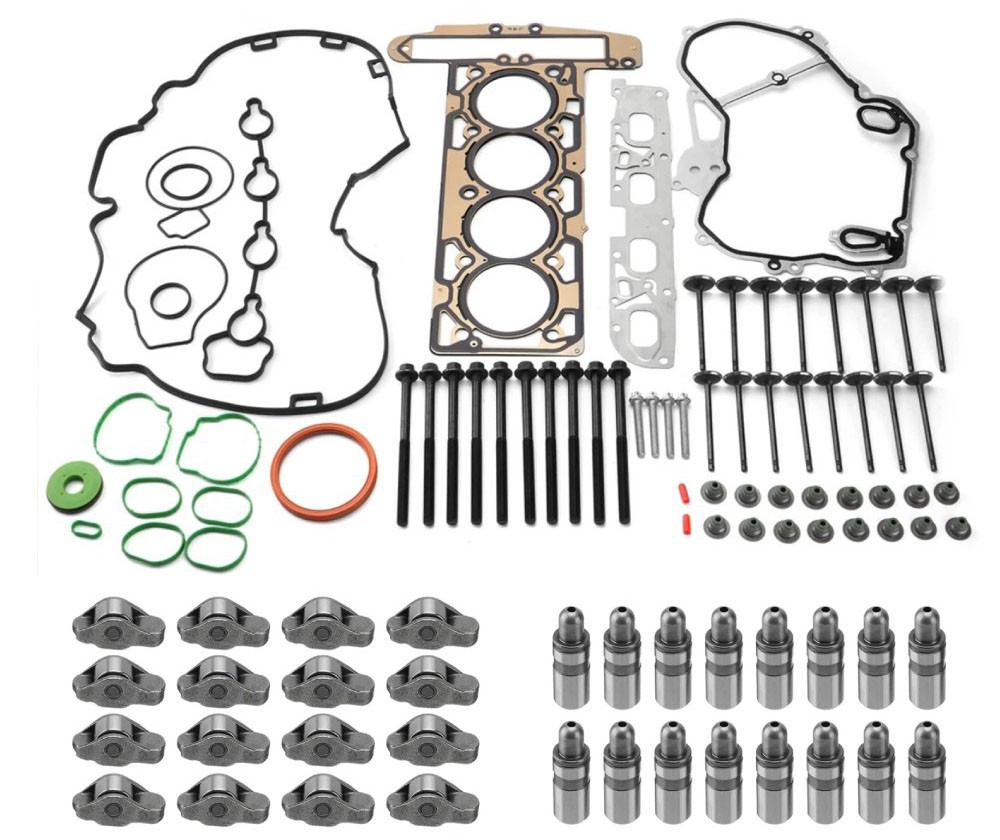 Head Gasket W/ Bolt & 16pcs Rocker Arm Valve Lifter Kit for Chevy GMC Buick 2.4L