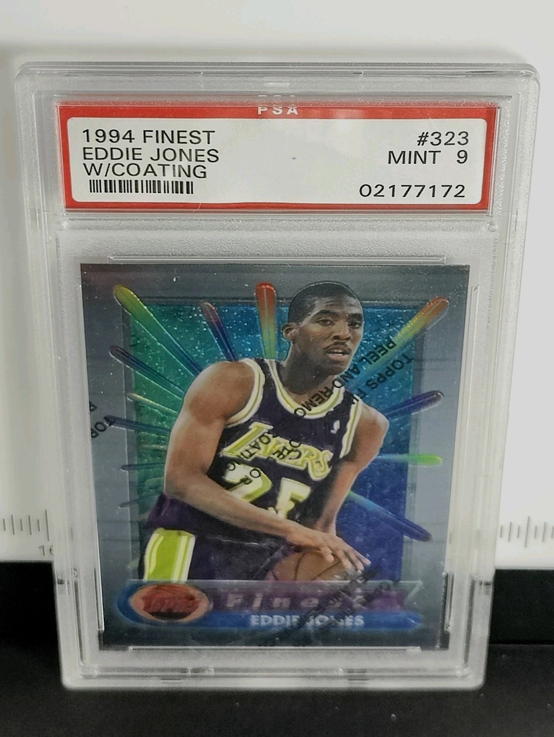 1994-95 Topps Finest Eddie Jones #323 PSA 9 MINT Rookie RC - Basketball Coating