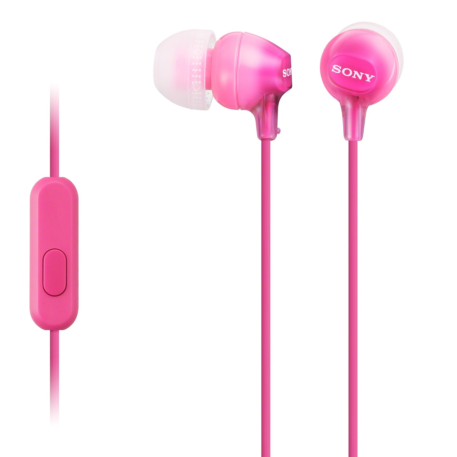 Наушники Sony с микрофоном для смартфона и управлением - Pink Розовый 5