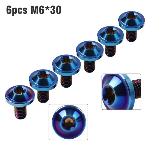 6pcs Alloy Bolts Truss Torx Head Screws For Bike Motorcycle M6x30mm Blue - Zdjęcie 1 z 10