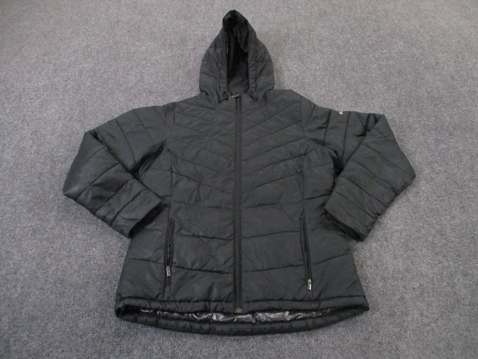 Chaqueta Columbia Mujer M Negra Puffer Forrada Térmica Exterior Acolchada Parka Foto 2 de 4