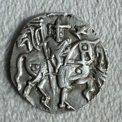 Z-19 Medieval India Shahis of Ohind  Samanta Deva'' 850 AD Authentic Silver Coin