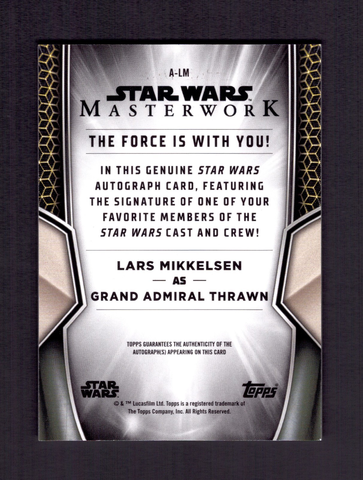 2025 Topps Star Wars Masterwork LARS MIKKELSEN Auto On-Card as Thrawn A-LM view 2