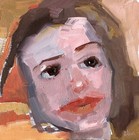 Original Collaboration TWOBADARTISTS Abstract Figure Portrait Oil Painting 8x8 — photo 1