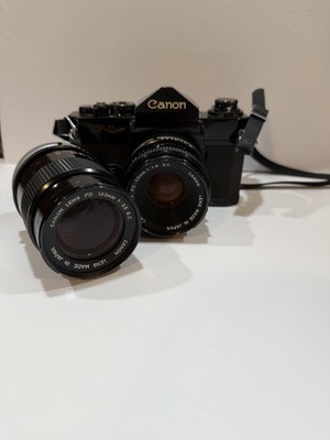Canon F1 F-1 35mm SLR Film Camera Body W/FD 50mm F1.8 Lens/ Extra Lens READ