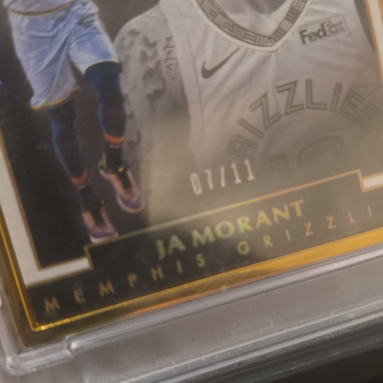 2019 Panini Noir Ja Morant Vintage Art #293 Metal Frame FOTL /11 PSA 7 view 3