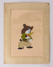 1957 Donald Duck Original Production Cel Art Corner Wonderful World of Disney