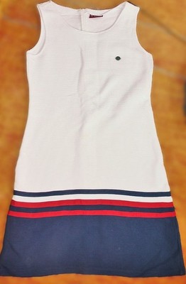 U.S. Polo Assn. Kleid blau rot weiß L 38 36 40 ärmellos BW-Stretch Maße im Text