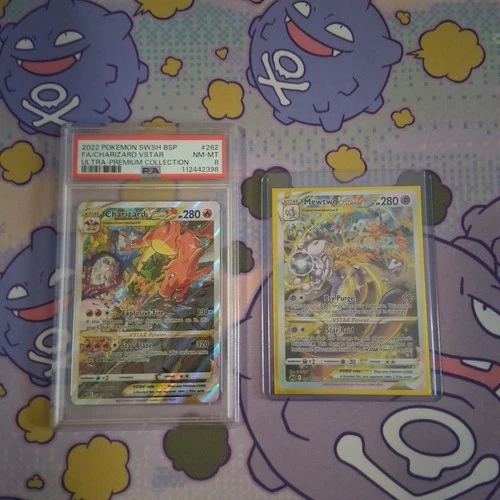 Mewtwo VSTAR GG44/GG70 Crown Zenith & Charizard Vstar Promo PSA 8