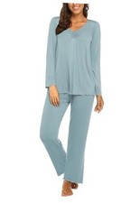 Womens Pajama Sets 2 Piece Lounge Set Fall Winter Pajamas Large Aqua Green