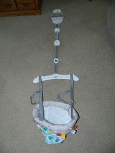 Bright Starts Bounce 'n Spring Door Jumper Adjustable Strap Padded Seat Max 26lb