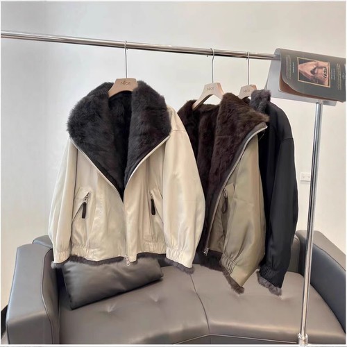 Korean Womens New Coat Parka Winter Thicken Fur Lining Warm Zipper Short Jackets - Picture 1 of 23