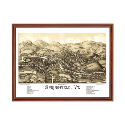 Old Map of Springfield, VT 1886 - Vintage Springfield Vermon
