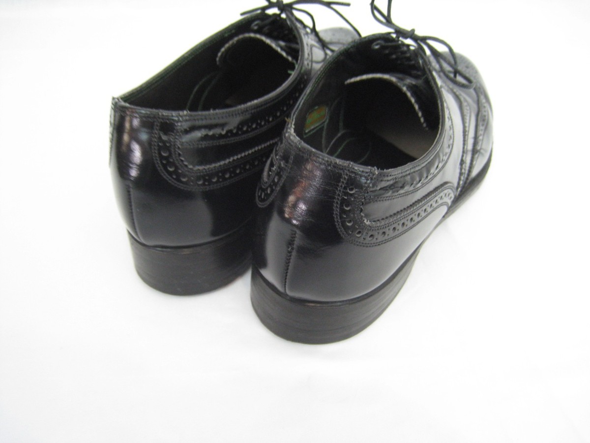 FLORSHEIM ROYAL IMPERIAL WING TIPS ALL LEATHER 12 A BLACK OXFORD MADE USA Florsheim Royal Imperial Vintage Black Leather Wingtip  main image 2