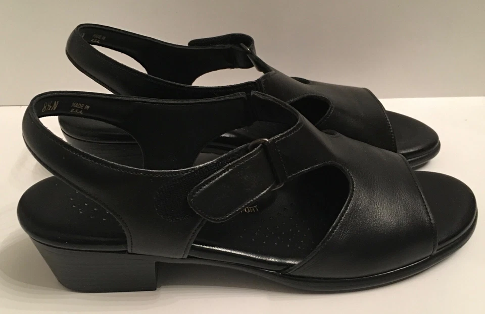 SAS Women Shoe Suntimer Size 8.5 N Black Leather Slingback Sandal - Image 4 of 4