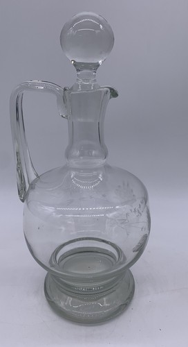 Decantador/jarra floral con tapón de vidrio grabado de colección toscana - Imagen 2 de 7