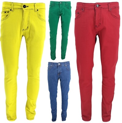 Mens Georgio Peviani Denim Jeans Slim Fit Straight Stretchy Pants Men All Waist
