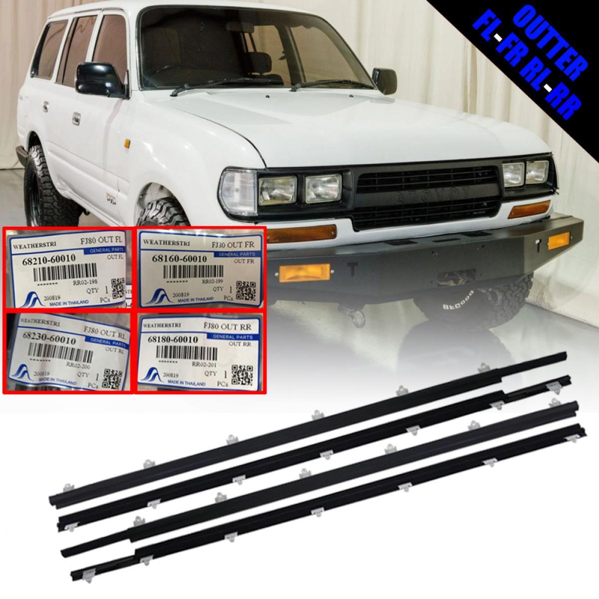 Set Door Belt Weatherstrip Outer For Toyota Land Cruiser FZJ80