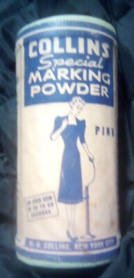 Antique Collins Special Marking Powder Pink Color Cardboard Paper Box (SEALED)