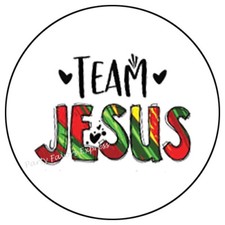 30 TEAM JESUS ENVELOPE SEALS LABELS PARTY FAVORS STICKERS 1.5"