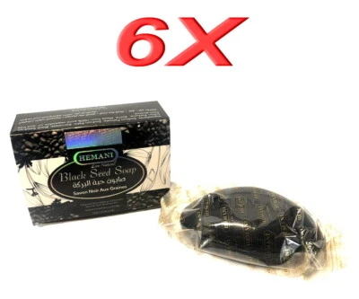 6 X HEMANI Schwarzkümmel Seife 100% Natürlich *Gesichtspflege Körper Tagespflege
