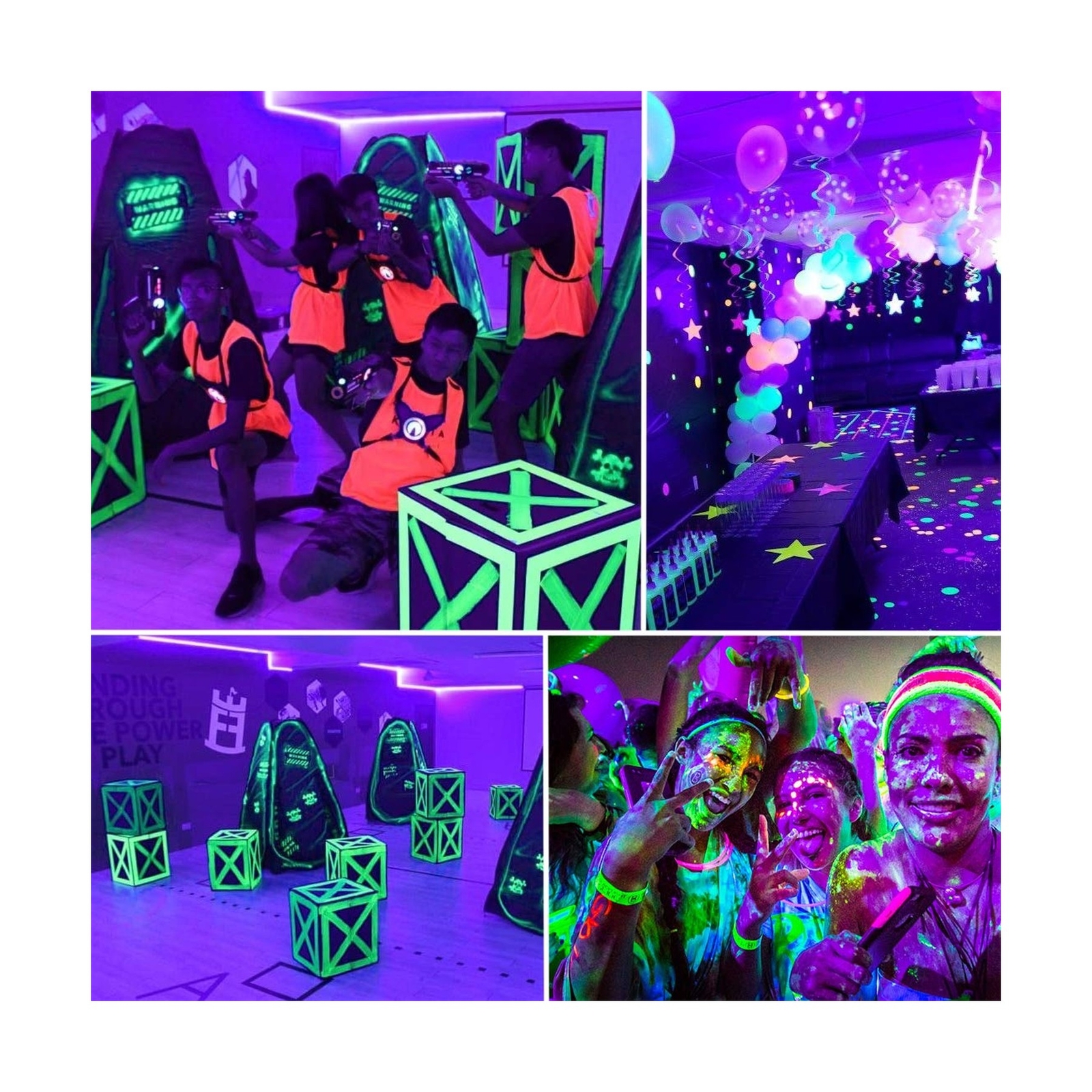 JUNWEN BlackLights LED Rope Strip Lights, 110V Outdoor Black Lights Kit