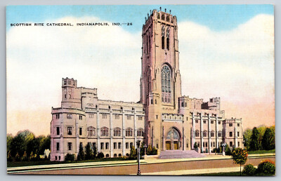 Vintage Postcard IN Indianapolis Scottish Rite Cathedral ~7481
