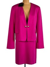NWT ST. JOHN Knits Flamingo Milano Knit Jacket Blazer Skirt Suit sz 12 1790