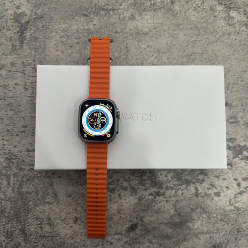Apple Watch Ultra 49mm Titanium Case with Orange Ocean Band, One Size GPS NEW - 第 4/5 張圖片