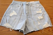 SO Women's Blue Denim Shorts Boyfriend Short Size 7/28W Super High Rise
