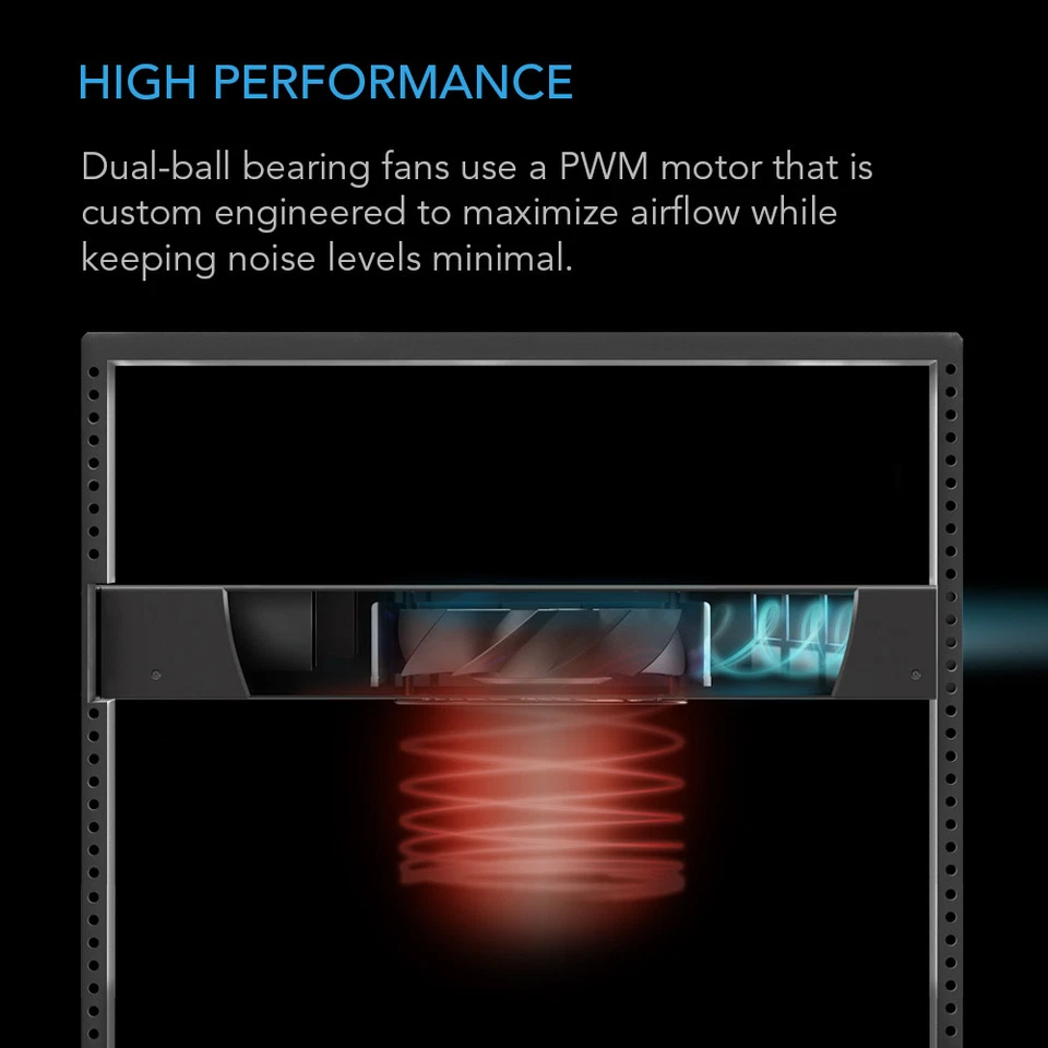CLOUDPLATE T5, Rack Mount Cooling Fan 1U, Rear Exhaust, AV Equipment 19" Rack - Image 4 of 4