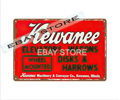 reproduction signs Kewanee Elevators Wagons Disks Harrows retro tin sign